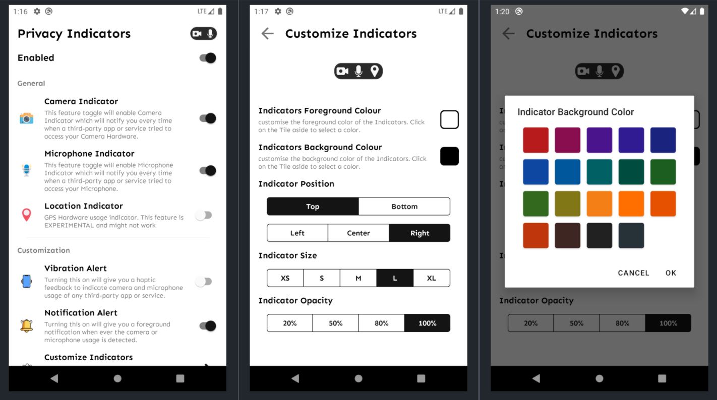 Privacy Indicators